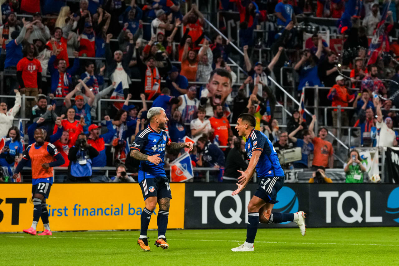 CINCINNATI, OHIO - OCTOBER 28: FC Cincinnati against New York City FC on October 28, 2024 at TQL Stadium in Cincinnati, Ohio.