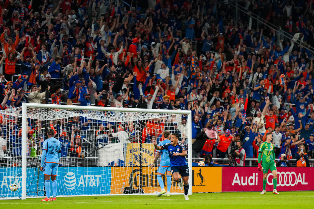 CINCINNATI, OHIO - OCTOBER 28: FC Cincinnati against New York City FC on October 28, 2024 at TQL Stadium in Cincinnati, Ohio.