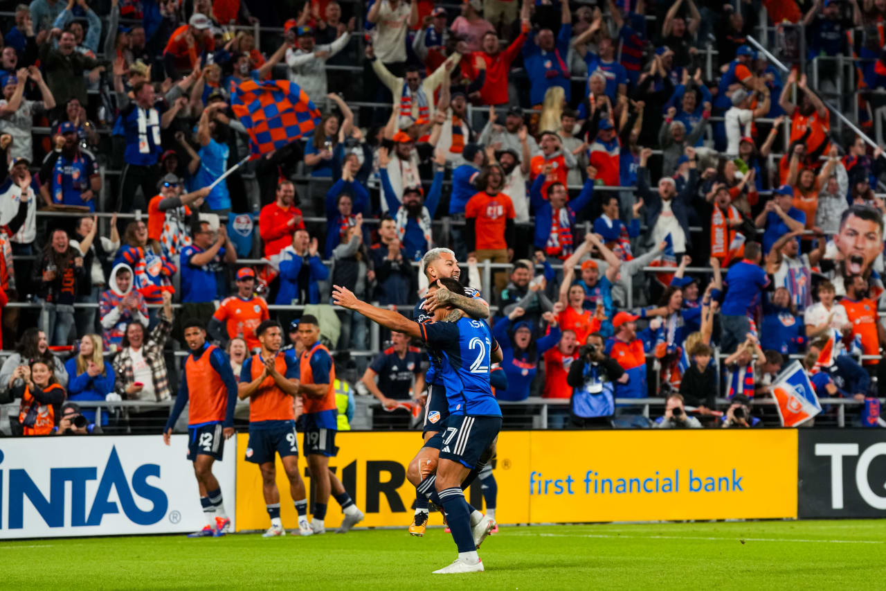 CINCINNATI, OHIO - OCTOBER 28: FC Cincinnati against New York City FC on October 28, 2024 at TQL Stadium in Cincinnati, Ohio.