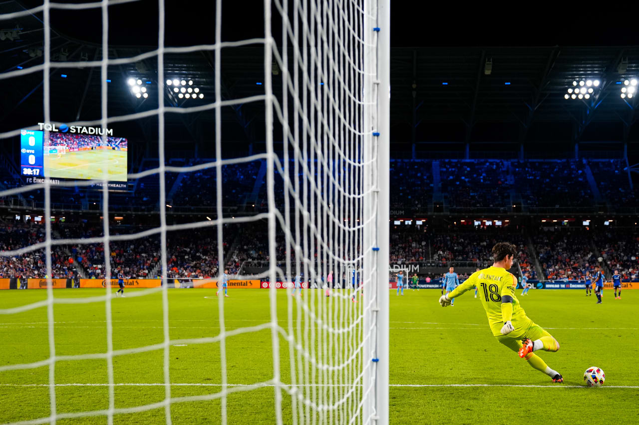 CINCINNATI, OHIO - OCTOBER 28: FC Cincinnati against New York City FC on October 28, 2024 at TQL Stadium in Cincinnati, Ohio.