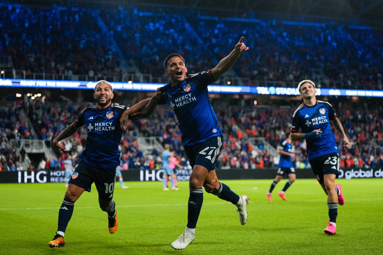 CINCINNATI, OHIO - OCTOBER 28: FC Cincinnati against New York City FC on October 28, 2024 at TQL Stadium in Cincinnati, Ohio.