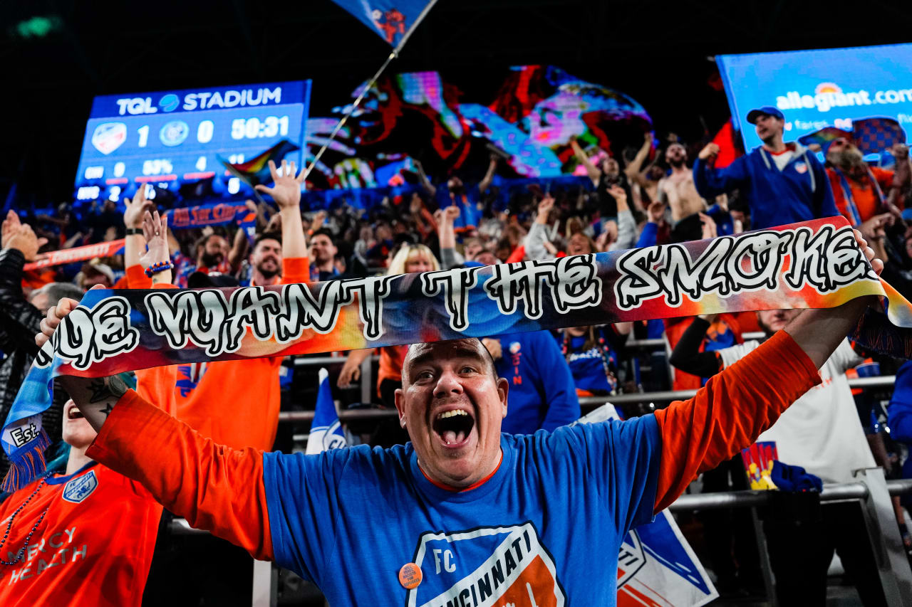 CINCINNATI, OHIO - OCTOBER 28: FC Cincinnati against New York City FC on October 28, 2024 at TQL Stadium in Cincinnati, Ohio.