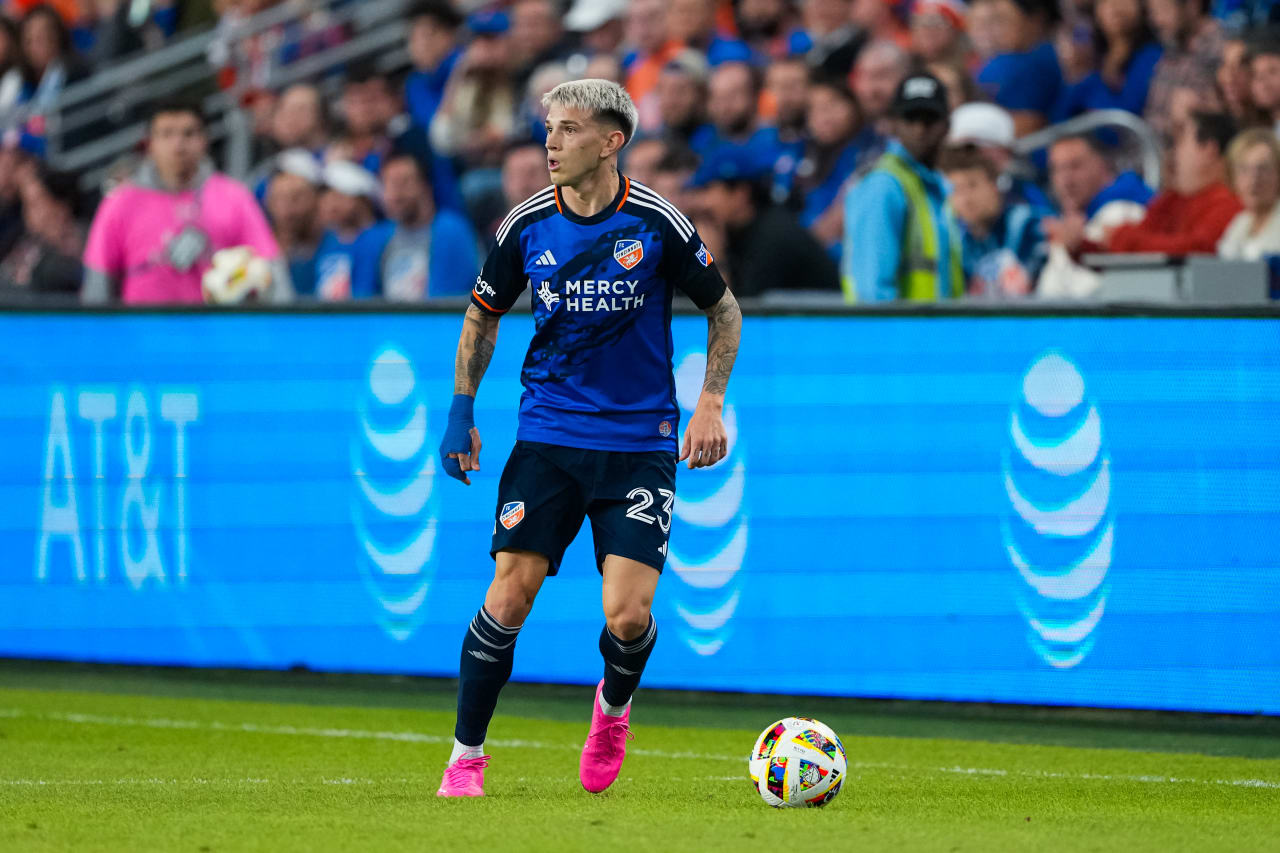 CINCINNATI, OHIO - OCTOBER 28: FC Cincinnati against New York City FC on October 28, 2024 at TQL Stadium in Cincinnati, Ohio.