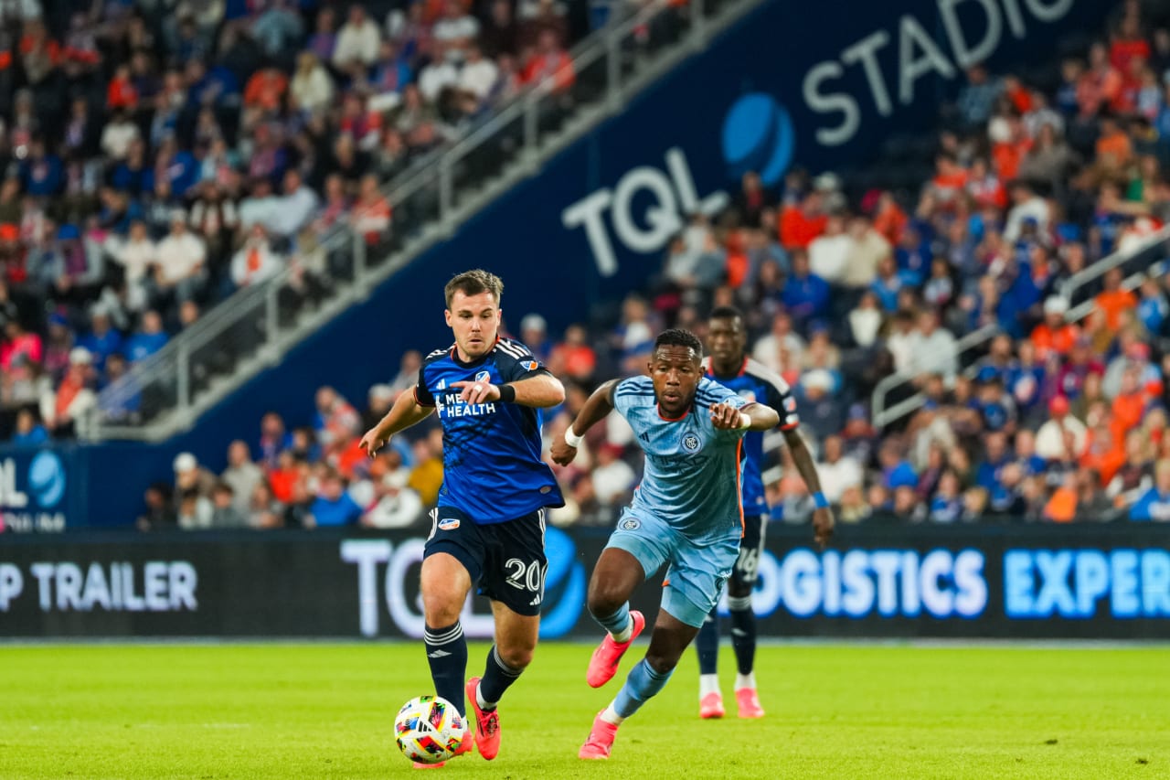 CINCINNATI, OHIO - OCTOBER 28: FC Cincinnati against New York City FC on October 28, 2024 at TQL Stadium in Cincinnati, Ohio.