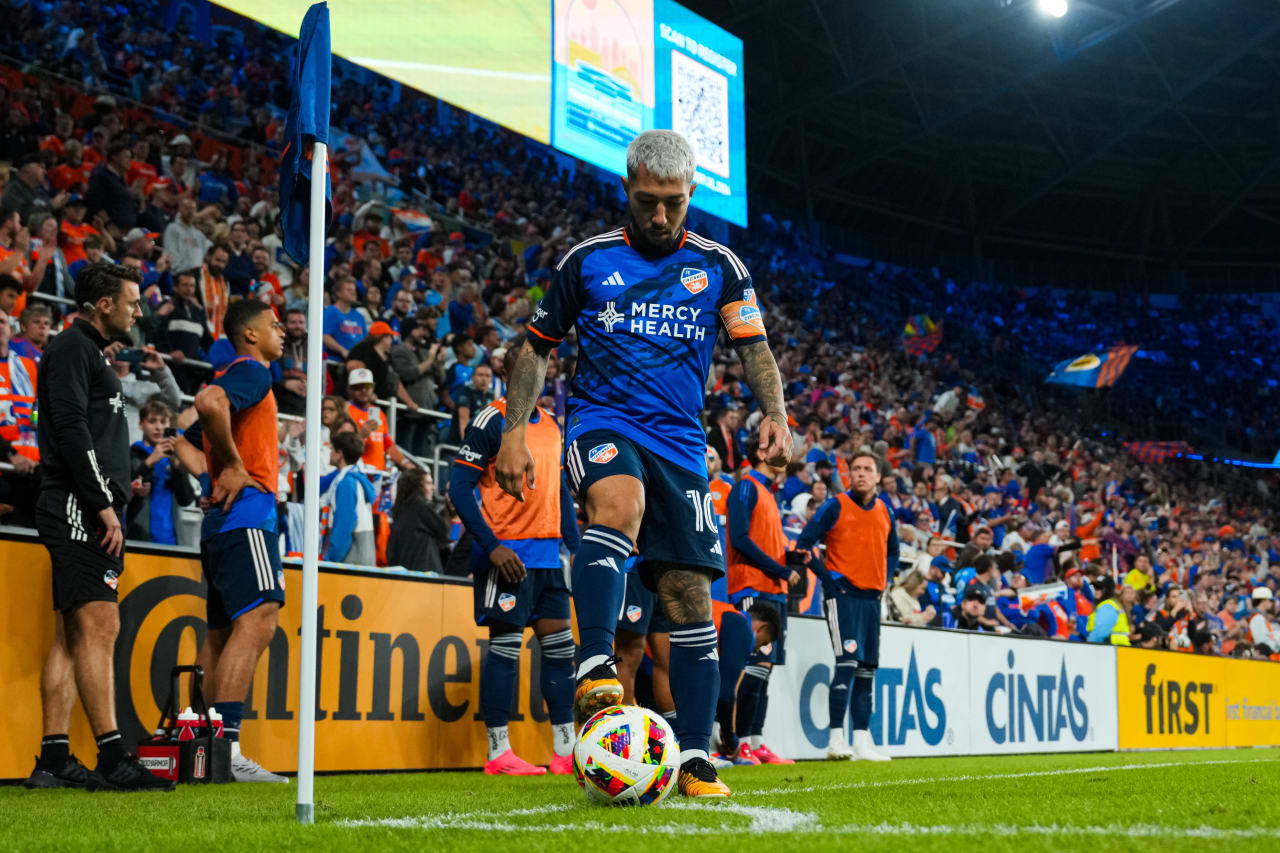 CINCINNATI, OHIO - OCTOBER 28: FC Cincinnati against New York City FC on October 28, 2024 at TQL Stadium in Cincinnati, Ohio.