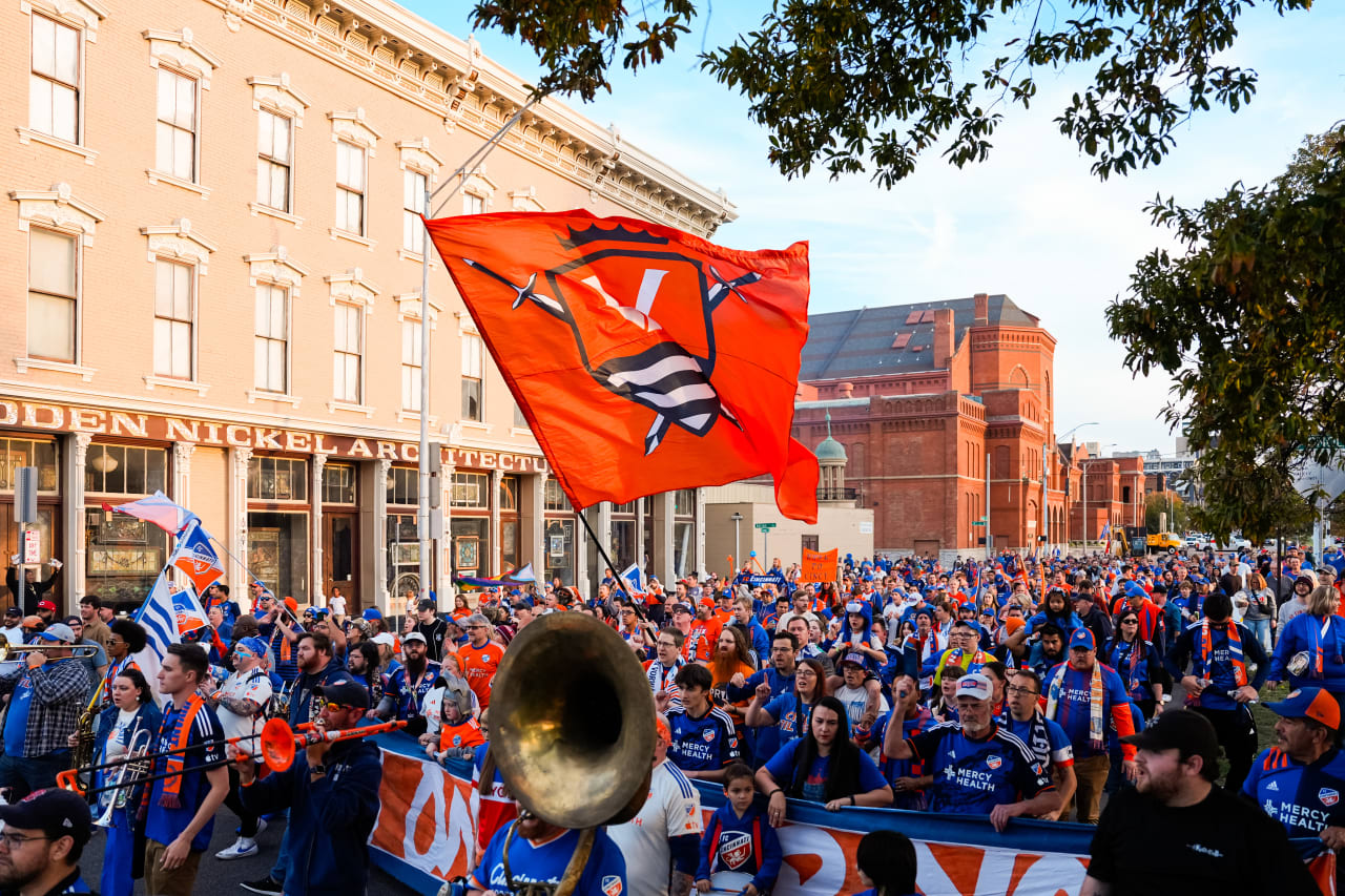 CINCINNATI, OHIO - OCTOBER 28: FC Cincinnati against New York City FC on October 28, 2024 at TQL Stadium in Cincinnati, Ohio.