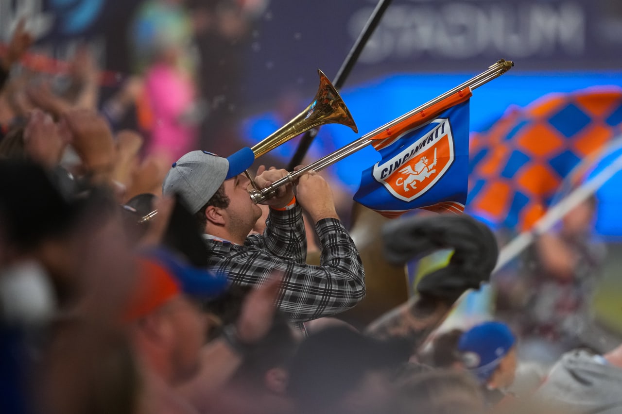 CINCINNATI, OHIO - OCTOBER 28: FC Cincinnati against New York City FC on October 28, 2024 at TQL Stadium in Cincinnati, Ohio.