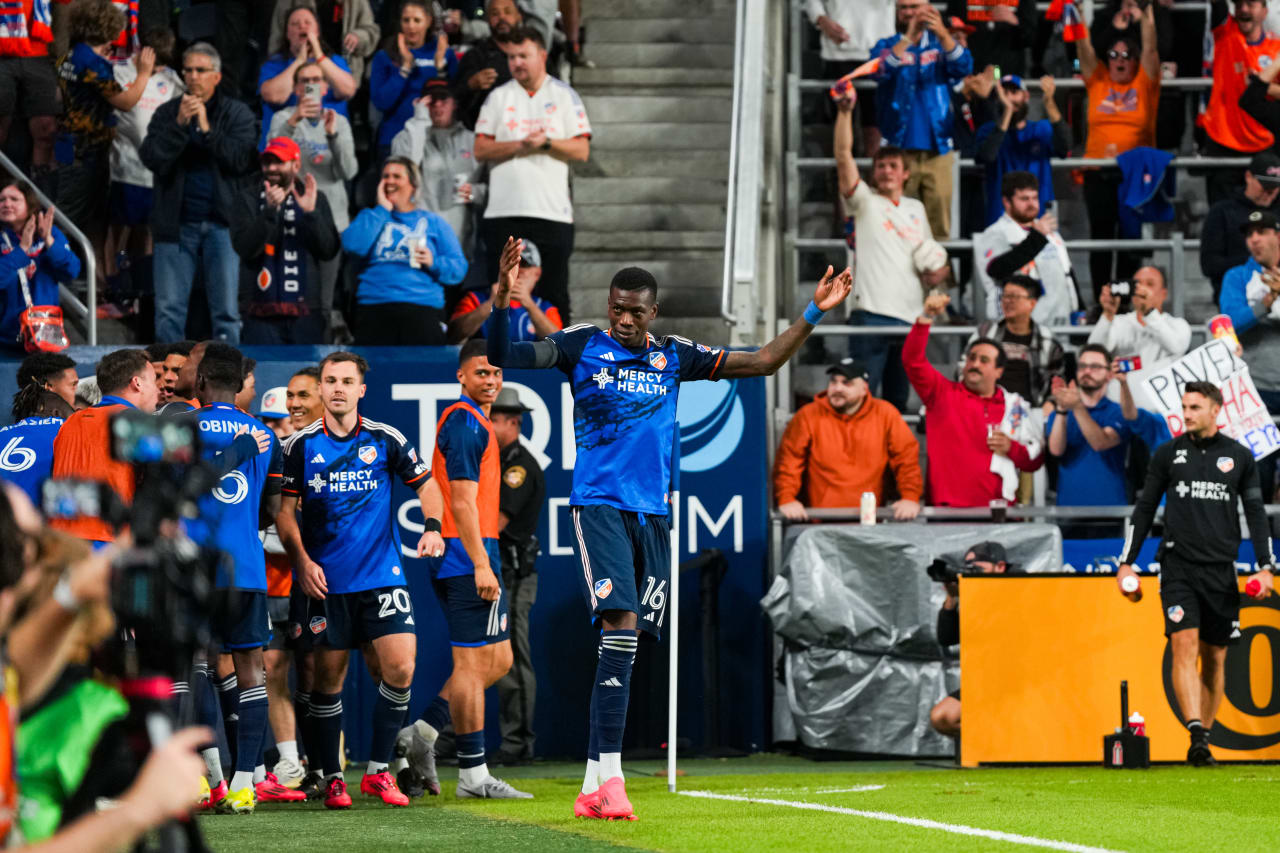 CINCINNATI, OHIO - OCTOBER 28: FC Cincinnati against New York City FC on October 28, 2024 at TQL Stadium in Cincinnati, Ohio.