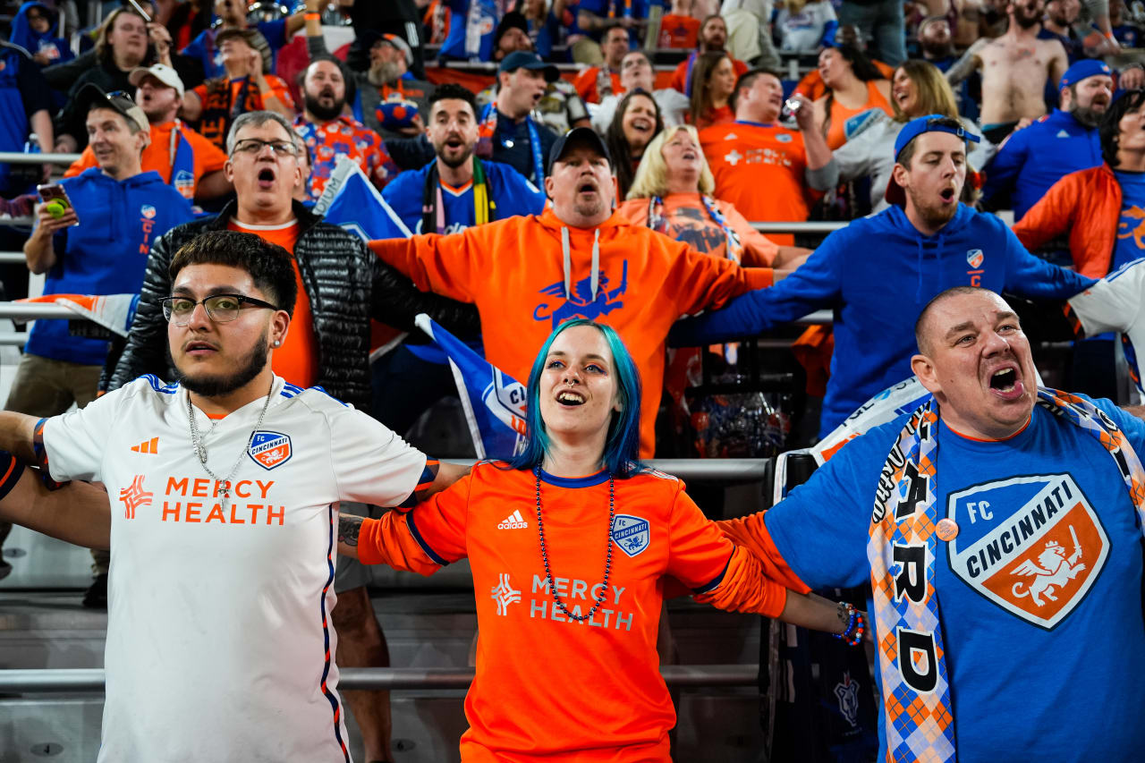 CINCINNATI, OHIO - OCTOBER 28: FC Cincinnati against New York City FC on October 28, 2024 at TQL Stadium in Cincinnati, Ohio.