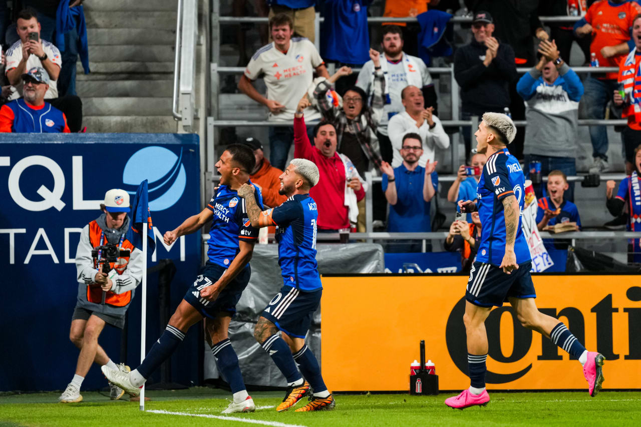 CINCINNATI, OHIO - OCTOBER 28: FC Cincinnati against New York City FC on October 28, 2024 at TQL Stadium in Cincinnati, Ohio.