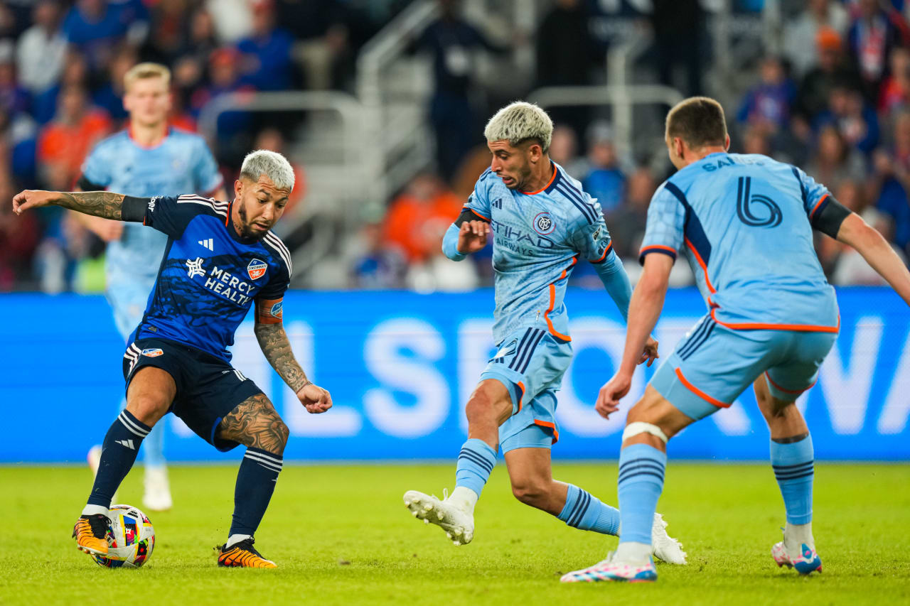 CINCINNATI, OHIO - OCTOBER 28: FC Cincinnati against New York City FC on October 28, 2024 at TQL Stadium in Cincinnati, Ohio.
