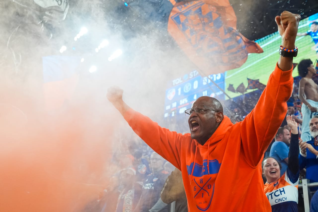 CINCINNATI, OHIO - OCTOBER 28: FC Cincinnati against New York City FC on October 28, 2024 at TQL Stadium in Cincinnati, Ohio.