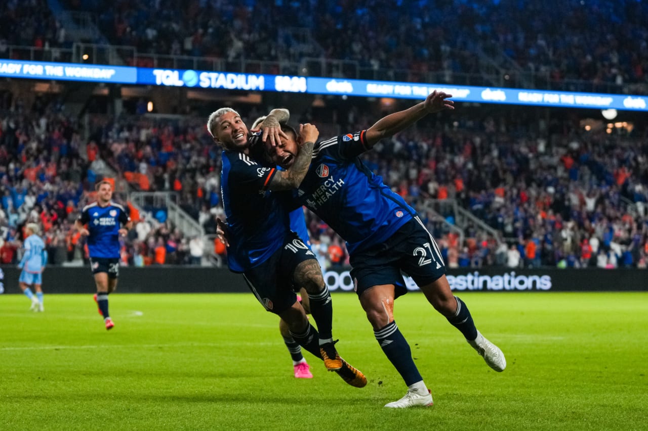 CINCINNATI, OHIO - OCTOBER 28: FC Cincinnati against New York City FC on October 28, 2024 at TQL Stadium in Cincinnati, Ohio.