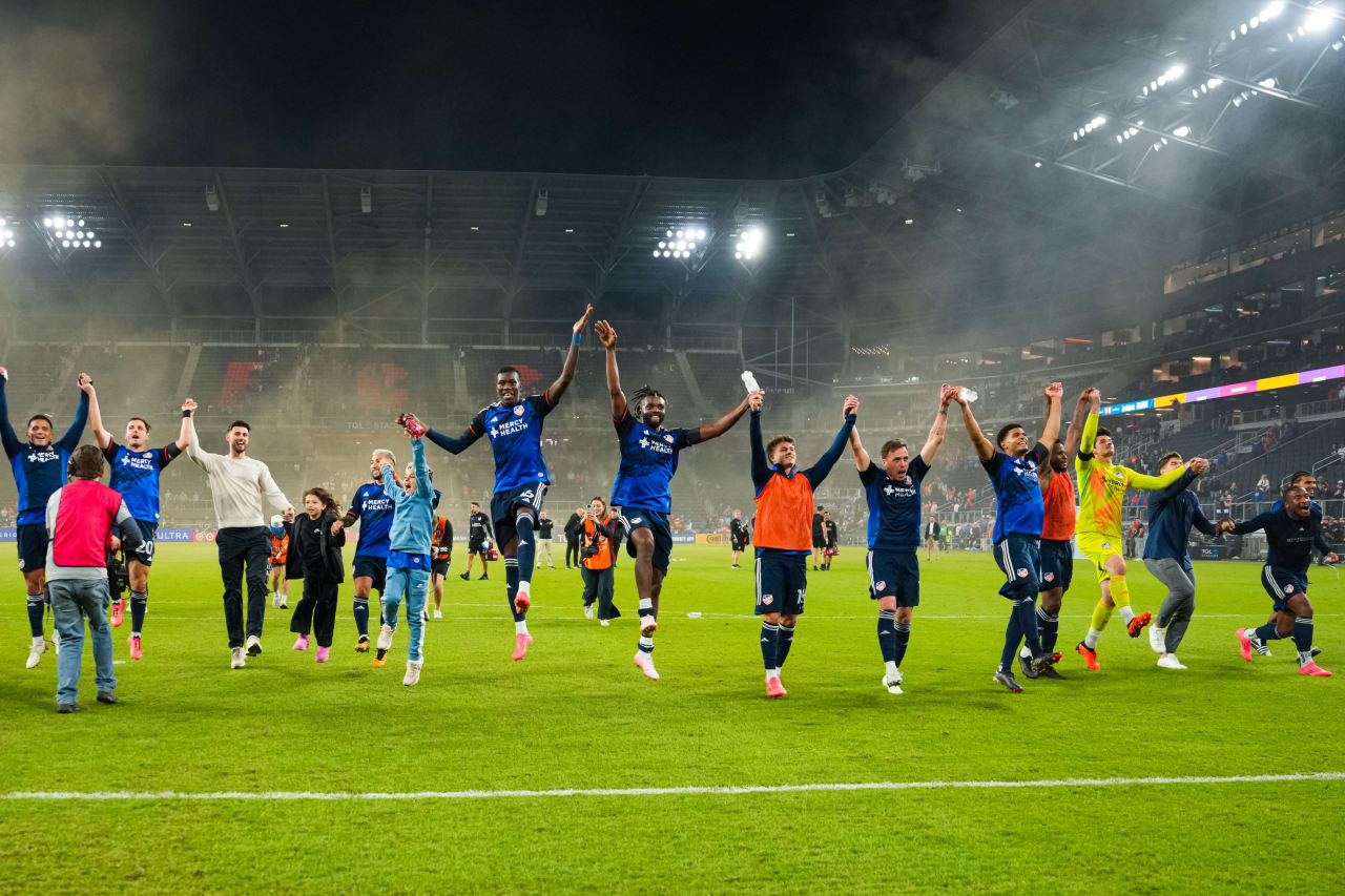 CINCINNATI, OHIO - OCTOBER 28: FC Cincinnati against New York City FC on October 28, 2024 at TQL Stadium in Cincinnati, Ohio.